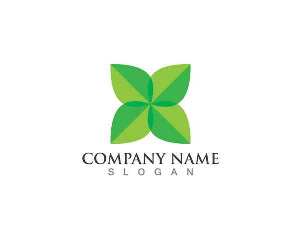 Vettore foglie verde natura logo e simbolo — Vettoriale Stock