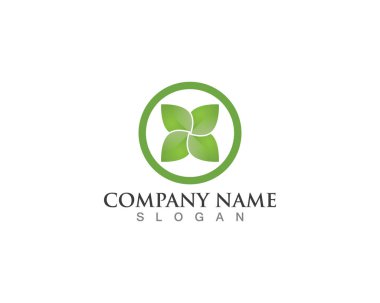 Vektör yeşil doğa logosu ve sembol bırakıyor