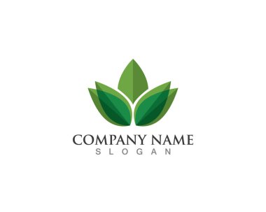 Vektör yeşil doğa logosu ve sembol bırakıyor