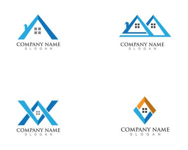 Emlak ve ev binaları logo simgeleri şablonu