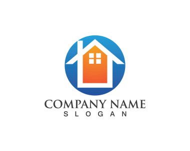 Emlak ve ev binaları logo simgeleri şablonu