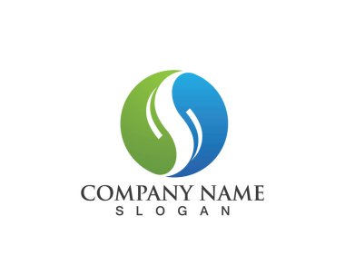 Vektör yeşil doğa logosu ve sembol bırakıyor