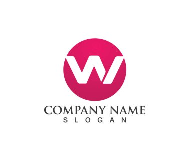 W Harfi Logo İş Şablonu Vektör simgesi