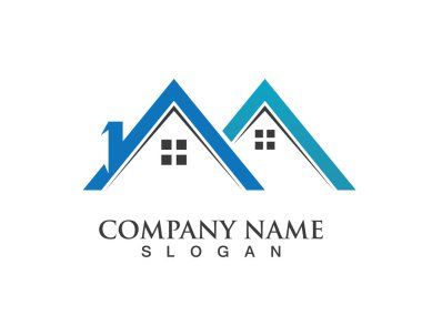 Emlak ve ev binaları logo simgeleri şablonu