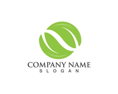 Vektör yeşil doğa logosu ve sembol bırakıyor