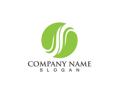 Vektör yeşil doğa logosu ve sembol bırakıyor