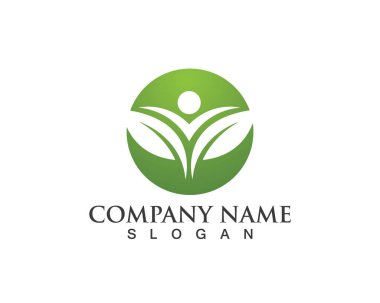 Vektör yeşil doğa logosu ve sembol bırakıyor