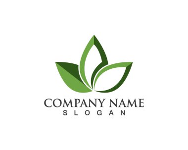 Vektör yeşil doğa logosu ve sembol bırakıyor