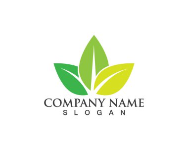 Vektör yeşil doğa logosu ve sembol bırakıyor