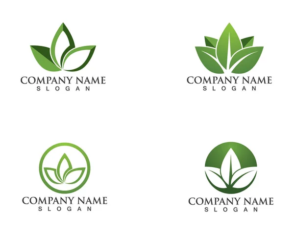 Vetor deixa o logotipo da natureza verde e símbolo — Vetor de Stock