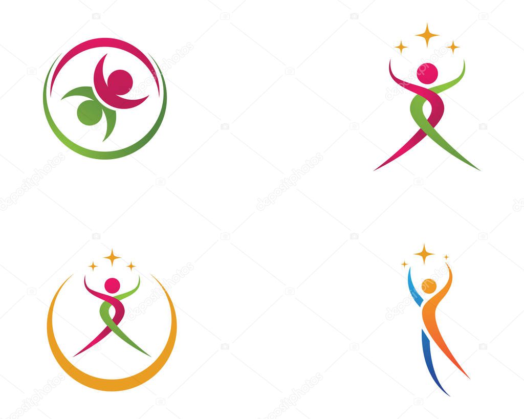 People care success health life logo template icons