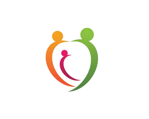 Mensen zorg succes gezondheid leven logo pictogrammen — Stockvector