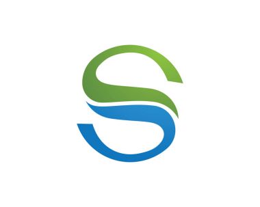 S harfli şirket logosu tasarım vektörü