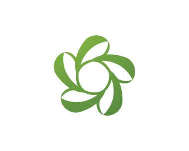 Vektör yeşil doğa logosu ve sembol bırakıyor