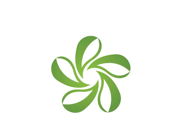 Vetor deixa o logotipo da natureza verde e símbolo — Vetor de Stock