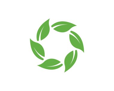 Vektör yeşil doğa logosu ve sembol bırakıyor