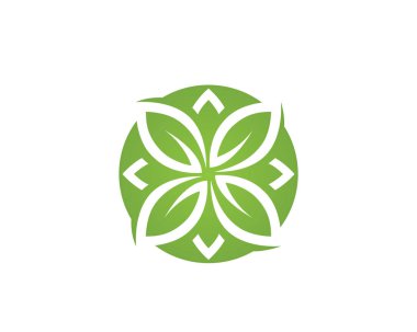 Vektör yeşil doğa logosu ve sembol bırakıyor