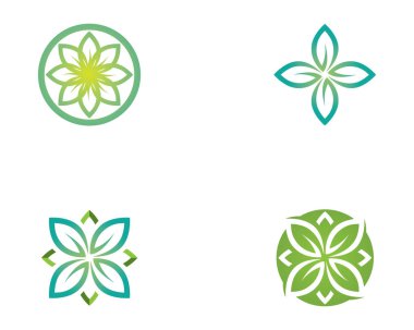 Vektör yeşil doğa logosu ve sembol bırakıyor