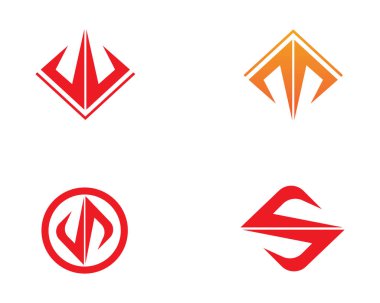 Sihirli mızrak logosu ve semboller şablon vektörü