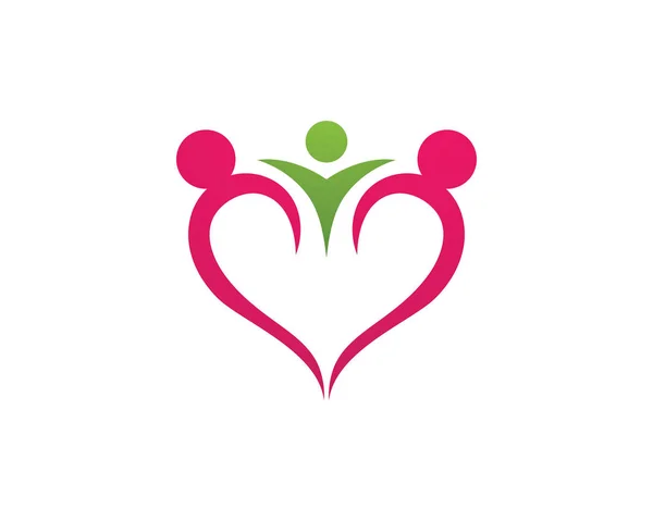 Människor vård framgång hälsa liv logotyp ikoner — Stock vektor