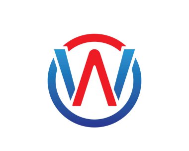 W Harfi Logo İş Şablonu Vektör simgesi