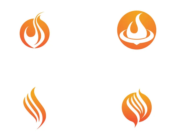 Fuego llama naturaleza logotipo y símbolos iconos plantilla — Vector de stock