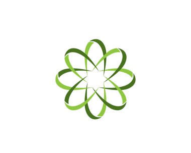 Vektör yeşil doğa logosu ve sembol bırakıyor