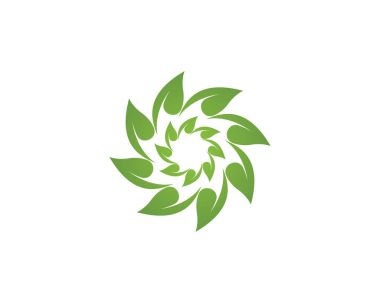 Vektör yeşil doğa logosu ve sembol bırakıyor