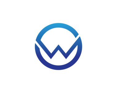 W Harfi Logo İş Şablonu Vektör simgesi