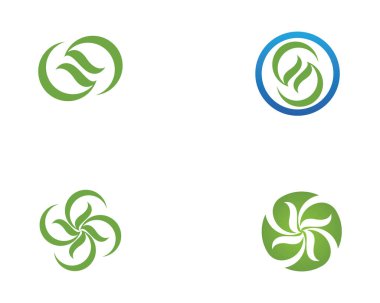 Vektör yeşil doğa logosu ve sembol bırakıyor