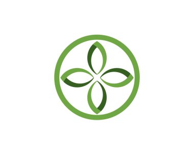 Vektör yeşil doğa logosu ve sembol bırakıyor