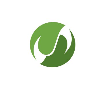 Vektör yeşil doğa logosu ve sembol bırakıyor