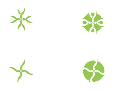 Vektör yeşil doğa logosu ve sembol bırakıyor