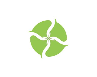 Vektör yeşil doğa logosu ve sembol bırakıyor