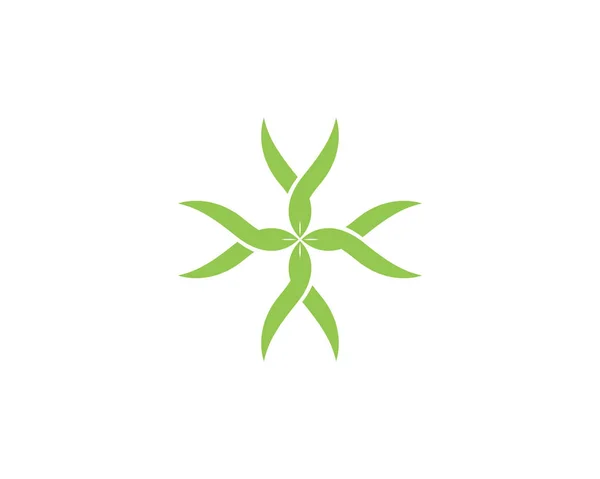 Вектор оставляет зеленый логотип и символ природы — стоковый вектор