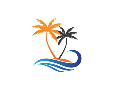 Palmiye ağacı logo şablonu vektör çizimi