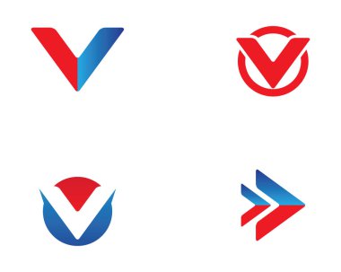 V Harfi Logo İş Şablonu Vektör Simgesi Simgesi
