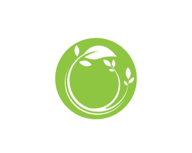 Vektör yeşil doğa logosu ve sembol bırakıyor