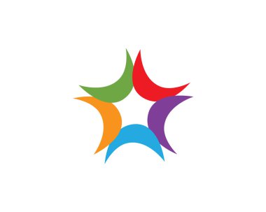 Kırmızı ve Mavi Yıldız Şahin Logo Şablon vektör simgesi