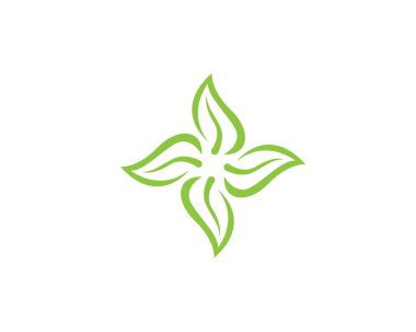 Vektör yeşil doğa logosu ve sembol bırakıyor