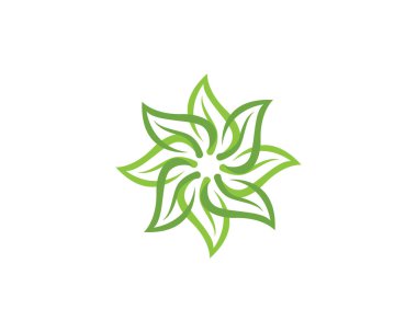 Vektör yeşil doğa logosu ve sembol bırakıyor