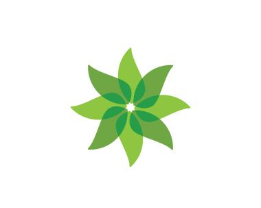 Vektör yeşil doğa logosu ve sembol bırakıyor