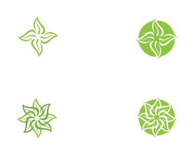 Vektör yeşil doğa logosu ve sembol bırakıyor