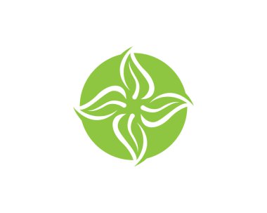 Vektör yeşil doğa logosu ve sembol bırakıyor