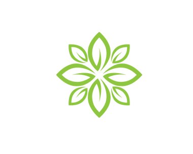 Vektör yeşil doğa logosu ve sembol bırakıyor