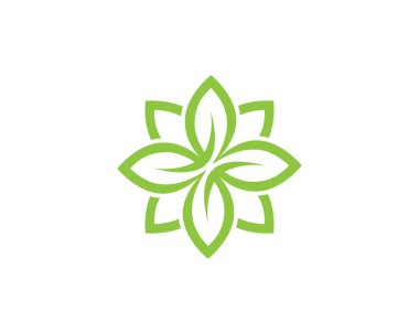 Vektör yeşil doğa logosu ve sembol bırakıyor