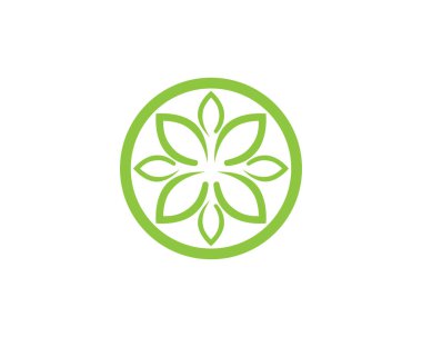 Vektör yeşil doğa logosu ve sembol bırakıyor