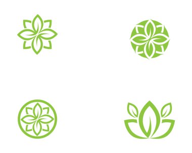 Vektör yeşil doğa logosu ve sembol bırakıyor