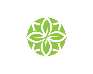 Vektör yeşil doğa logosu ve sembol bırakıyor