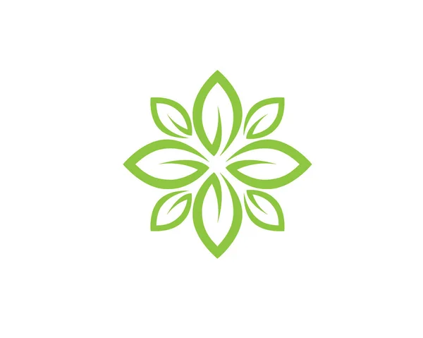 Vecteur laisse vert logo et symbole de la nature — Image vectorielle